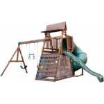 Ranger Retreat Wooden Swing Set/Playset with Tent, Tube Slide and 3-Swings - Image 9