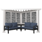 Ridgedale Steel Pergola with Built-in Conversation Seating by Backyard Discovery
