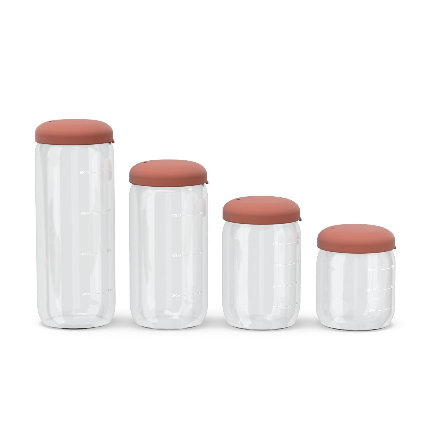 Food Storage Jar in Borosilicate Glass 34 oz - Terracotta - Image 4
